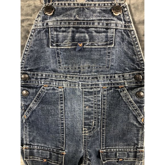 Janie & Jack Blue Denim Overalls With Adjustable Straps & Front Pockets - Picture 3 of 14